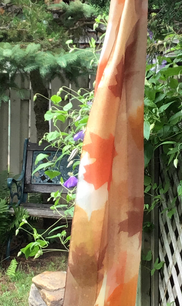 Caramel maple silk scarf - Soierie Huo