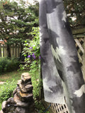 Grey maple silk scarf - Soierie Huo
