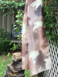 Brown maple silk scarf - Soierie Huo