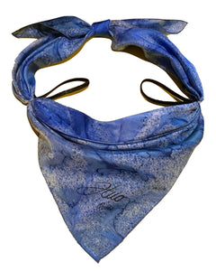 Mask, Silk face cover Glacier Blue silk - Soierie Huo
