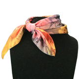Square silk scarf with warm hearts - Soierie Huo