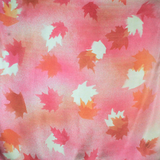 Pink maple silk square scarf - Soierie Huo