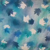 Turquoise maple square silk scarf - Soierie Huo