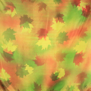 Green and red maple square silk scarf - Soierie Huo