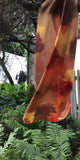 Red and orange maple silk scarf - Soierie Huo