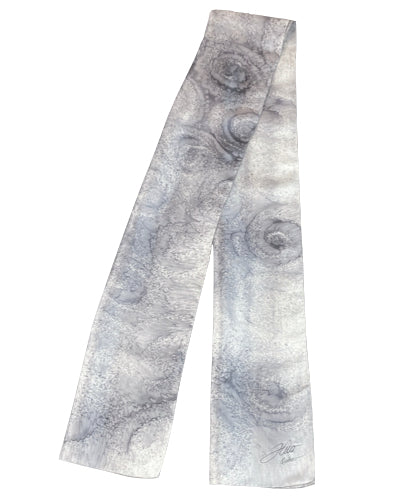 Silk scarf Nautiles grey - Soierie Huo