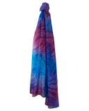 Blue and pomegranate silk scarf - Soierie Huo
