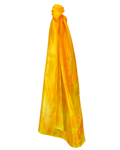 Dashing yellow silk scarf - Soierie Huo
