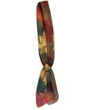 Red and navy maple square silk scarf - Soierie Huo
