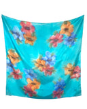 Square silk scarf Fleuri ara - Soierie Huo
