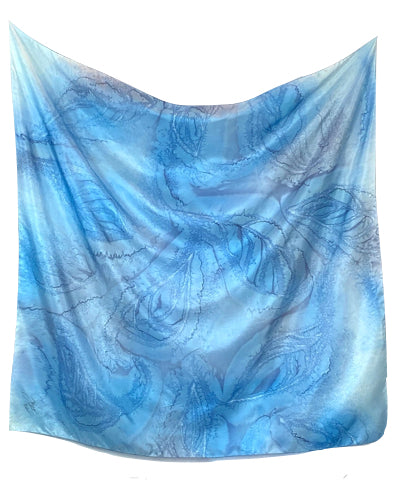 Square silk scarf The blue of your eyes - Soierie Huo