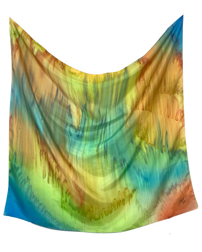 Square silk scarf Citrus scent - Soierie Huo