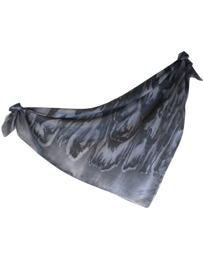 Square grey cast silk scarf - Soierie Huo