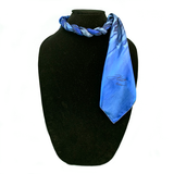 Black and ultramarine cast silk square scarf - Soierie Huo