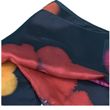 Multicoloured black silk scarf - Soierie Huo