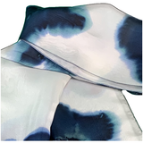 White silk scarf with sea flowers - Soierie Huo