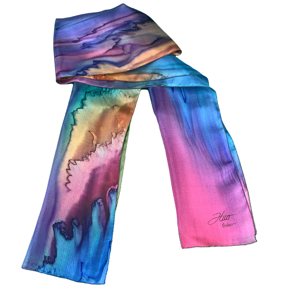 Cold cast silk scarf - Soierie Huo