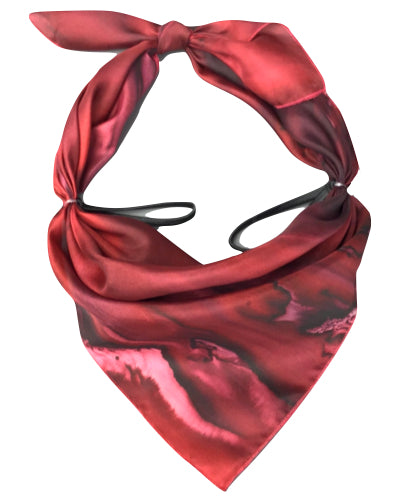 Mask, Red and black cast silk face cover - Soierie Huo