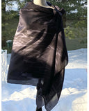 Hand-painted silk sarong Nocturne - Soierie Huo