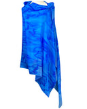 Hand-painted silk sarong Ultramarine waves - Soierie Huo