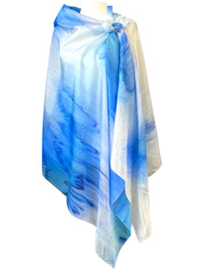 Stratus hand-painted silk sarong - Soierie Huo