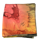 Square silk scarf with warm hearts - Soierie Huo