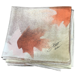 Square silk caramel maple silk scarf - Soierie Huo