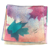 Bright multicolored maple silk square scarf - Soierie Huo