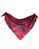 Square silk scarf Red and black - Soierie Huo