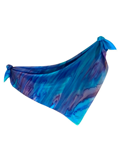 Tricolour cast silk square scarf - Soierie Huo